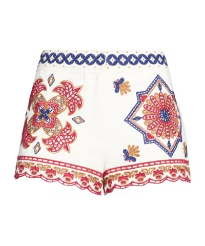 Farm Rio Colorful Woven Shorts In Red