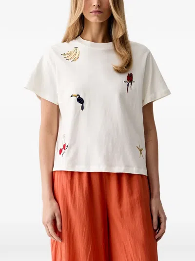 Farm Rio Cool Day Embroidered T-shirt In Multi
