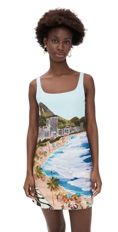 Farm Rio Copacabana Beach Mini Dress Copacabana Beach Multicolor
