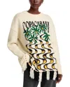 FARM RIO COPACABANA TASSELED HEM SWEATER