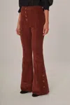 Farm Rio Corduroy Flare Pants In Brown In Brown