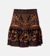 Farm Rio Cornely Ainika Embroidered Miniskirt In Black