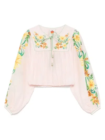 Farm Rio Cotton Blouse In Multi