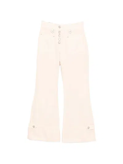 Farm Rio Cotton Bootcut Jeans In White