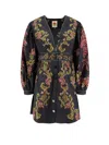 Farm Rio Ravenala Floral-print Cotton-poplin Mini Dress In Black