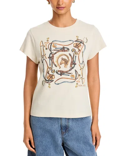 Farm Rio Cotton Equestrian Slim Tee In Multi