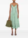 Farm Rio Womens Bicolor Stripes Striped V-neck Cotton-poplin Midi Dress Xs