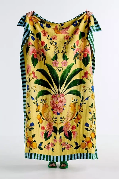 Farm Rio Cotton Printed Throw Blanket In Multi