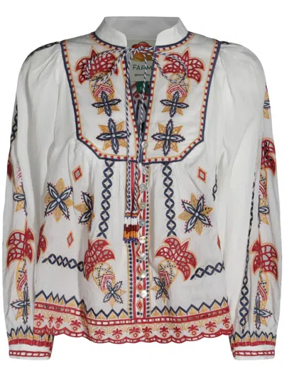 Farm Rio Cotton Shirt In White Shirts