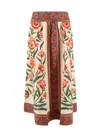 Farm Rio Pleated Floral-print Cotton-poplin Midi Skirt In Multicolour