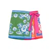 Farm Rio Mixed Scarves Floral Elegance Mini Skirt In Multi