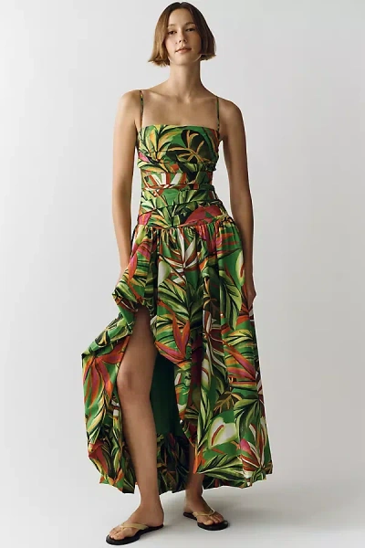 Farm Rio Cotton Tropical Print Maxi Dress In Multi