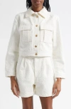 Farm Rio Cotton Tweed Jacket In Off-white