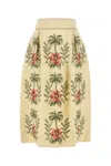 Farm Rio Cream Linen Blend Skirt In Neutral