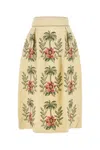 Farm Rio Cream Linen Blend Skirt