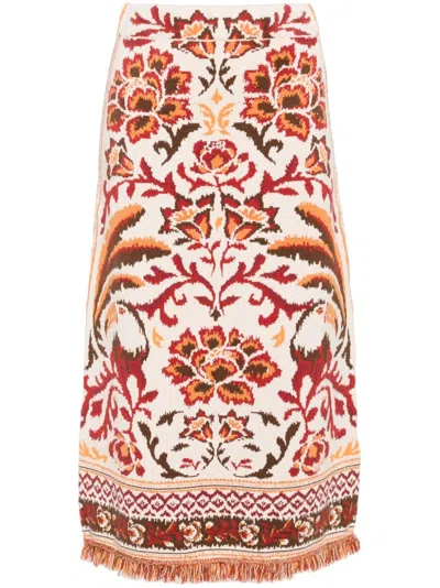 Farm Rio Cream Toucans Skirt In 中性色