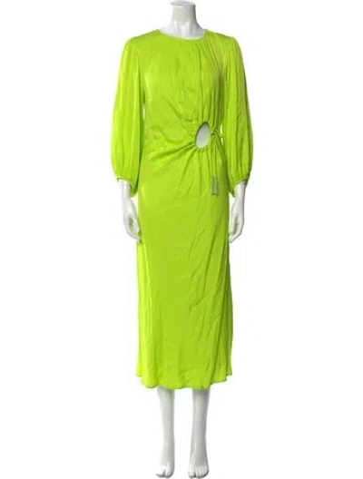 Pre-owned Farm Rio Crew Neck Long Dress In Green