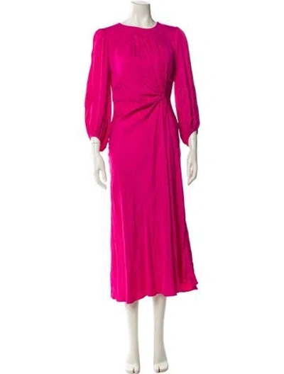 Pre-owned Farm Rio Crew Neck Long Dress In Pink