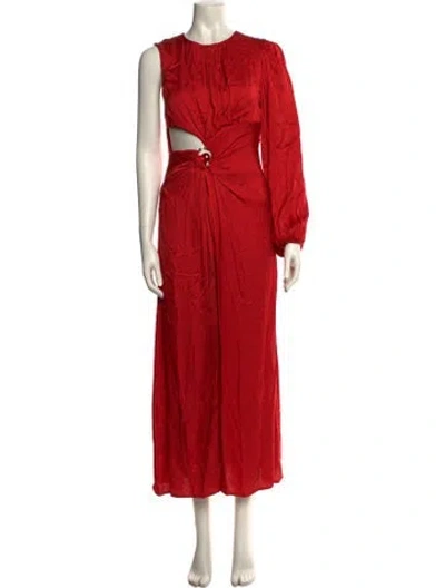 Pre-owned Farm Rio Crew Neck Long Dress W/ Tags In Red