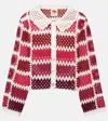 Farm Rio Colorful Crochet Tiles Shirt In Multi
