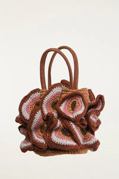 Farm Rio Crochet Flower Handbag In Multicolor
