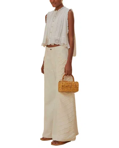 Farm Rio Crochet Pant In White