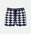 Farm Rio Crochet Shorts In Blue