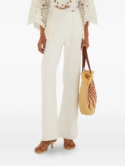 Farm Rio Crochet-pockets Trousers In White