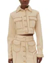Farm Rio Cropped Jacket In White