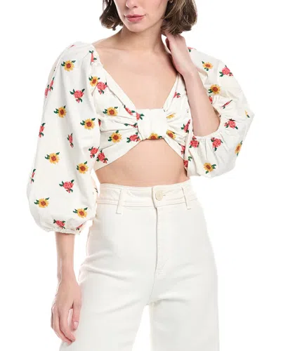 Farm Rio Cross Stitch Crop Top