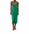 Farm Rio Cut-out Sleeveless Midi Dress In Green In Green