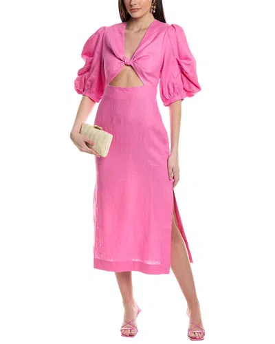 farm rio pink dress Pink Daisy Embroidered Sleeveless Midi Dress  FARM Rio