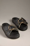 Farm Rio Daisy Slide Sandals In Black