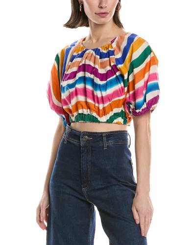 Farm Rio Dancing Stripe Crop Top