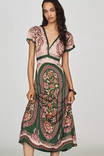 Farm Rio Daniela Midi Dress In Green