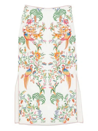 Farm Rio Delicate Forest Maxi Skirt In Multi