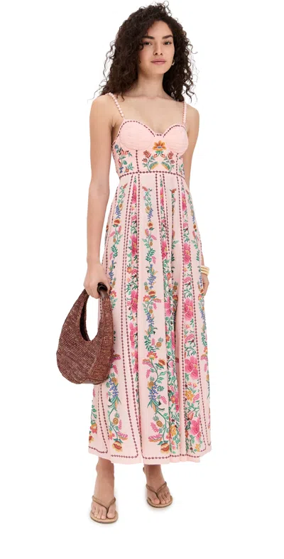Farm Rio Delicate Forest Pink Maxi Dress Delicate Forest Pink