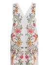 Farm Rio Delicate Forest Scalloped-hem Bird-print Maxi Dress In Multi