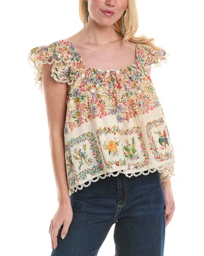 Farm Rio Delicate Forest Scarves Blouse In Multi