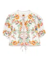 Farm Rio Delicate Forest Scarves Blouse In White