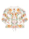 Farm Rio Delicate Forest Scarves Blouse