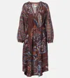 Farm Rio Brown Delicate Garden Midi Dress In Brown