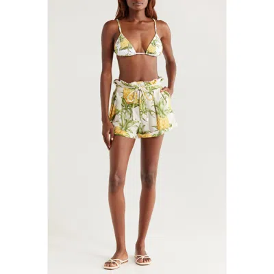 Farm Rio Delicate Pineapple Cotton Shorts