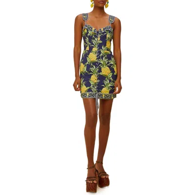 Farm Rio Delicate Pineapple Minidress
