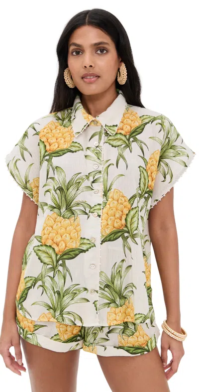 Farm Rio Delicate Pineapple Shirt Delicate Pineapple Off-white