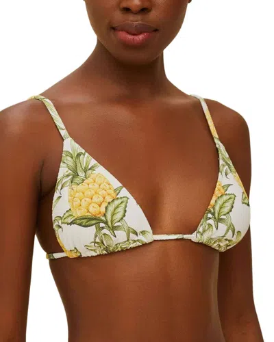 Farm Rio Delicate Pineapple Triangle Bikini Top In Multi