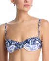 Farm Rio Delicate Tapestry Bikini Top Delicate Tapestry Off-white In Off-white