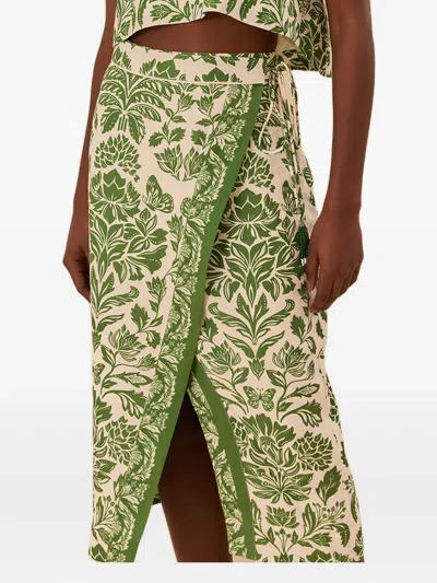 FARM RIO DELICATE TAPESTRY-PRINT SKIRT