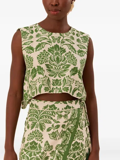FARM RIO DELICATE TAPESTRY-PRINT TOP