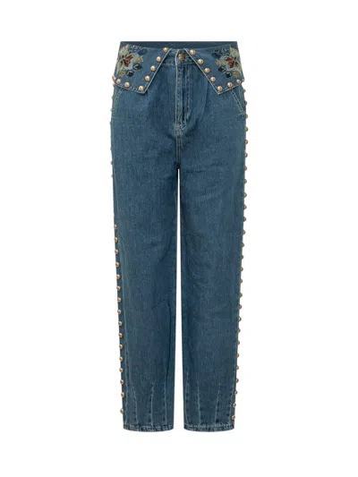 Farm Rio Denim Balloon Jeans In Blue
